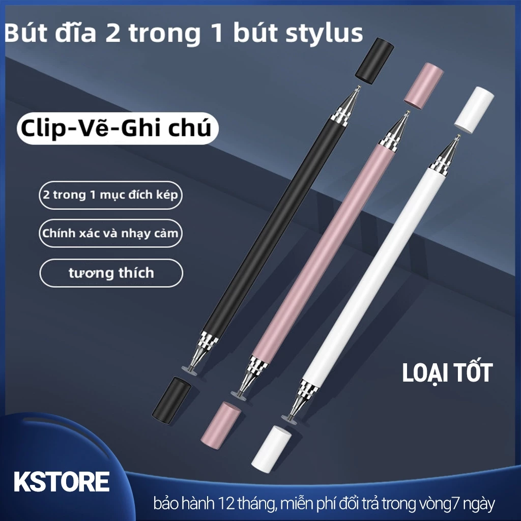Bút cảm ứng 2 Trong 1 cho điện thoại,Ipad, máy tính bảng. Bút stylus có nam châm ở đầu (Loại Tốt)