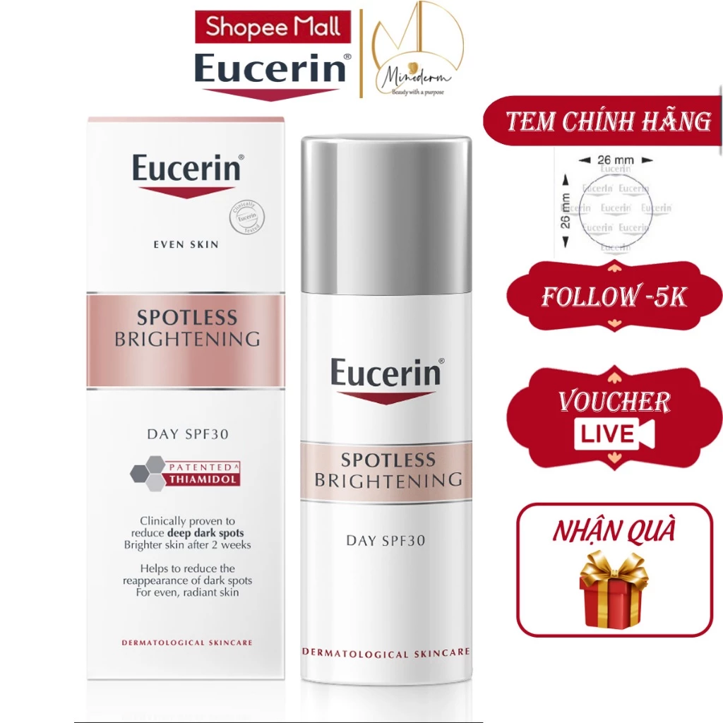 Kem dưỡng trắng da ban ngày Eucerin Spotless Brightening Day SPF30 có chống nắng 50ml