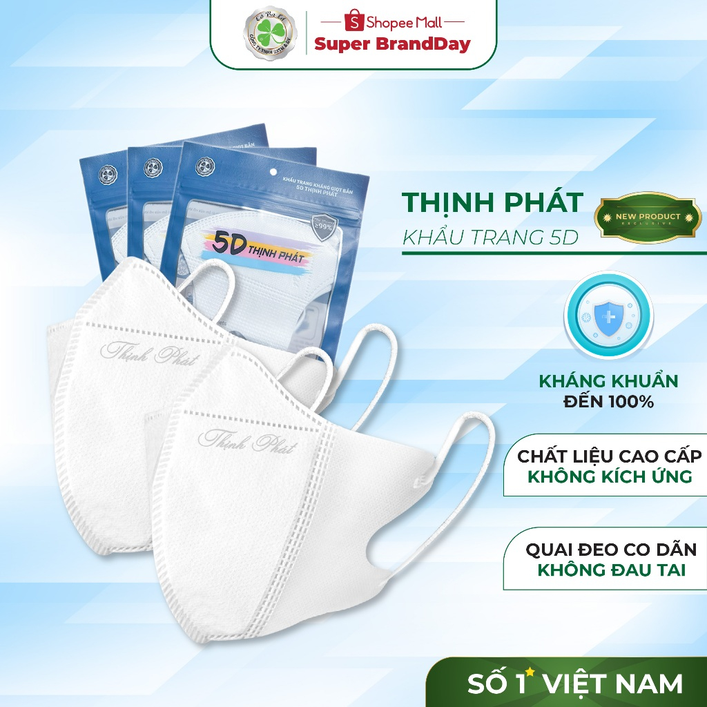200 chiếc khẩu trang Thịnh Phát 5D 3 lớp kháng khuẩn chống bụi mịn chống nắng…