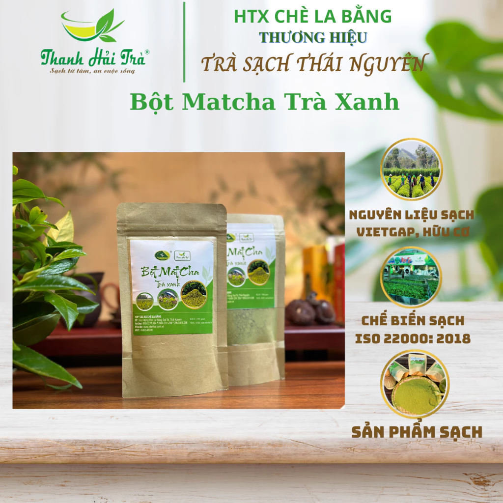 Bột Matcha Trà xanh 100g Thanh Hải Trà sản xuất theo công nghệ Nhật Bản