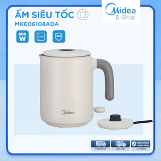 Ấm Siêu Tốc Mini Midea MKE06108ADA (Bình Siêu Tốc, Ấm Đun Siêu Tốc,  Dung Tích 0,6L, Công Suất 800W)