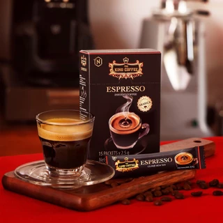 Cà phê đen TNI King Coffee Espresso 37.5g - hộp 15 gói x 2,5g