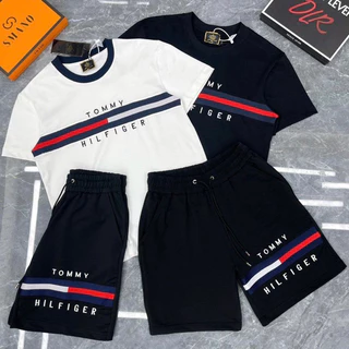 Bộ Cộc Nam Tommy Mùa Hè Chất Cotton Thoáng Mát- Set Quần Áo Nam Mùa Hè Mẫu Siêu Hot Chất Cotton