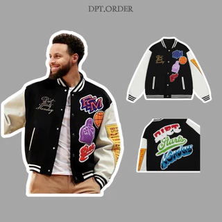 (High Quality) Áo Khoác Varsity jacket Embroidery Flocking Cotton Air Force Chất Lượng Cao