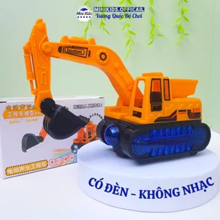 Đồ chơi KHÔNG NHẠC xe múc, xe cẩu loại nhỏ chạy pin (có tặng kèm) chỉ có đèn và không nhạc -MiniKids