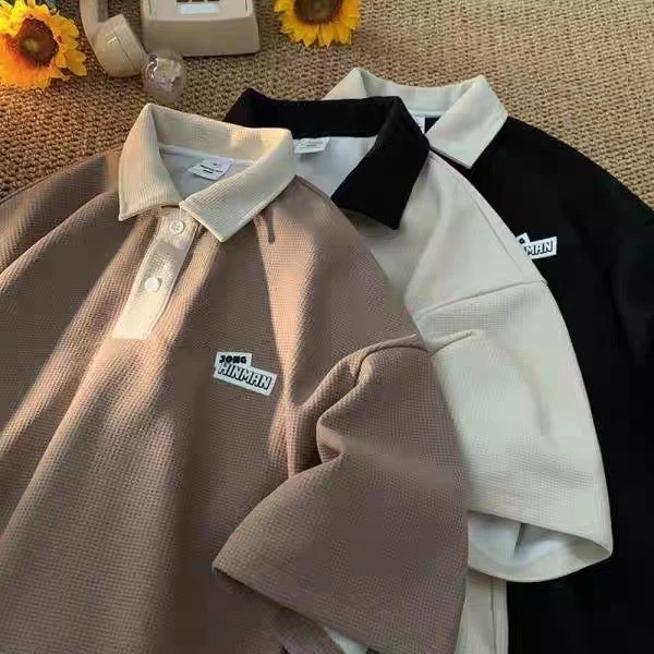 [RẺ VÔ ĐỊCH] Áo Polo nam nữ oversize tay lỡ form rộng  Unisex  in chữ JONG HINMAN vải cotton tổ ong