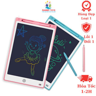 Bảng vẽ điện tử LCD thông minh cho bé 8.5 inch, 10 inch, 12 inch, bảng viết tự xoá RAMBO TOYS