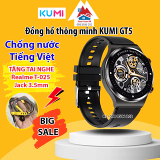 Đồng hồ thông minh KUMI GT5 chống nước ,tiếng Việt ,kết nối App , trả lời cuộc gọi , tin nhắn