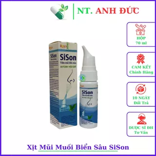Xịt mũi SiSon - Giúp vệ sinh mũi hàng ngày, ngăn ngừa nghẹt mũi, viêm mũi, viêm xoang (70ml)