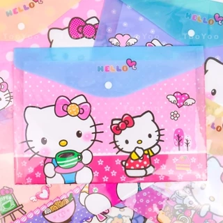 Combo 4 túi đựng tài liệu A4 họa tiết Hello Kitty dễ thương cute TooYoo BK00263