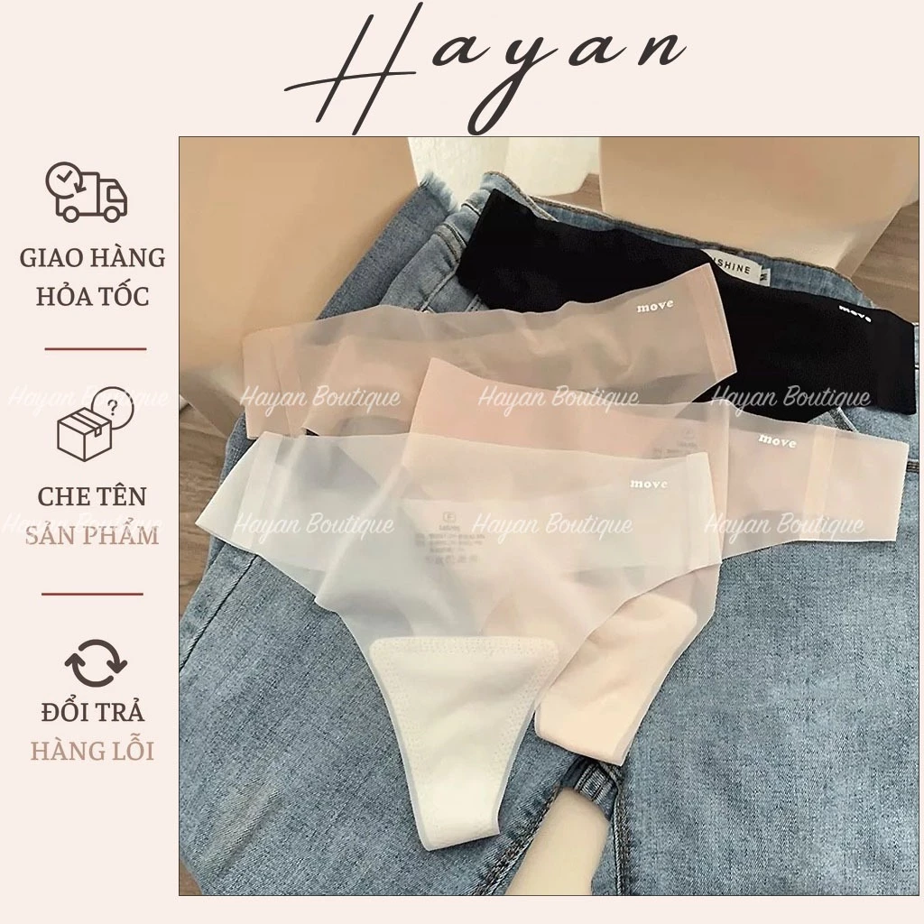 HT041 Quần lót su thạch tàng hình lọt khe không đường may không lộ viền, quần chip nữ kháng khuẩn HT041