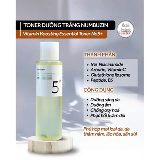 Toner dưỡng trắng NUMBUZIN VITAMIN BOOSTING ESSENTIAL NO5+ TONER