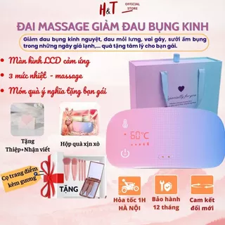 Máy chườm bụng kinh, đai làm nóng sưởi ấm massage bụng kinh nguyệt sạc điện màn hình cảm ứng có hộp quà