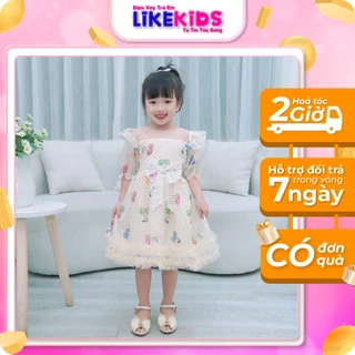 Đầm công chúa, váy bé gái họa tiết cherry bi dễ thương F95 - LikeKids