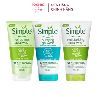 Sữa Rửa Mặt Simple Dịu Nhẹ Cho Da Nhạy Cảm Kind To Skin Refreshing Facial Wash 150ml