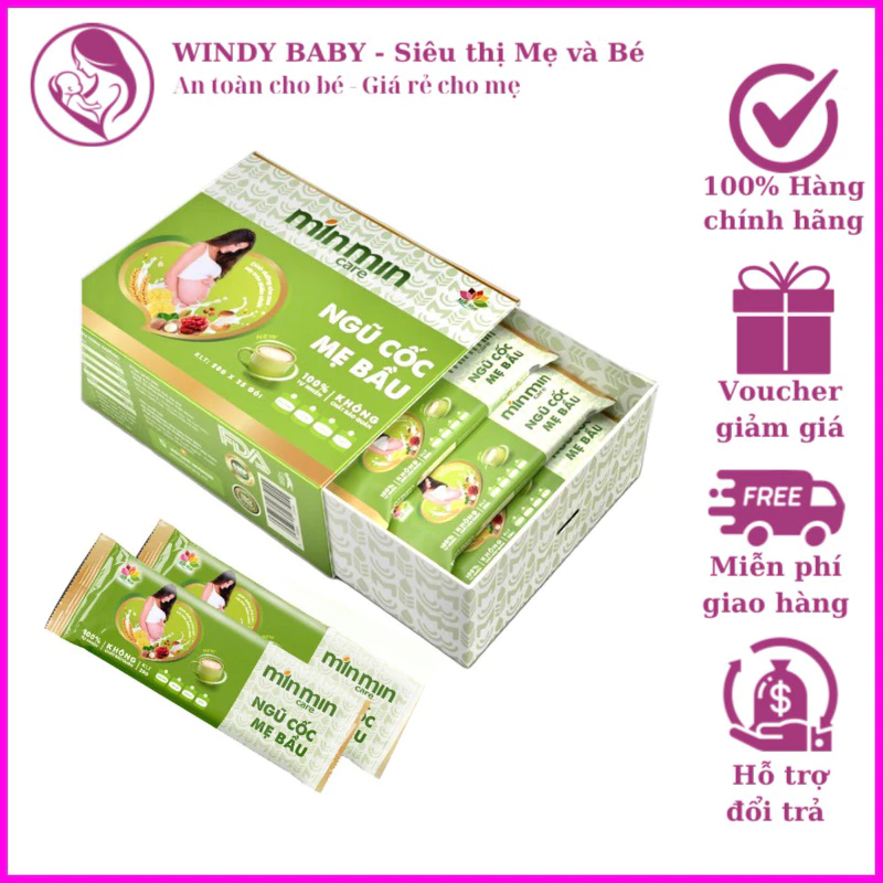 Ngũ Cốc Bầu - Bột Ngũ Cốc Min Min Từ 35 Loại Hạt Mẫu Mới 25 gói 1 hộp (500 gram)