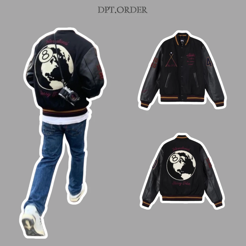 (High Quality) Áo Khoác varsity jacket Stu 40th 8Ball Chất lượng cao