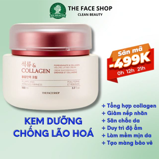 Kem dưỡng ẩm chống lão hoá phục hồi săn chắc da lựu đỏ The Face Shop Pomegranate & Collagen Volume Lifting Cream 100ml