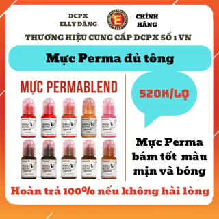 Mực Perma Blend chính hãng phun xăm bám tốt hơn màu mịn và bóng, Mực hữu cơ phun Mày Môi 15ml tại Elly Đặng