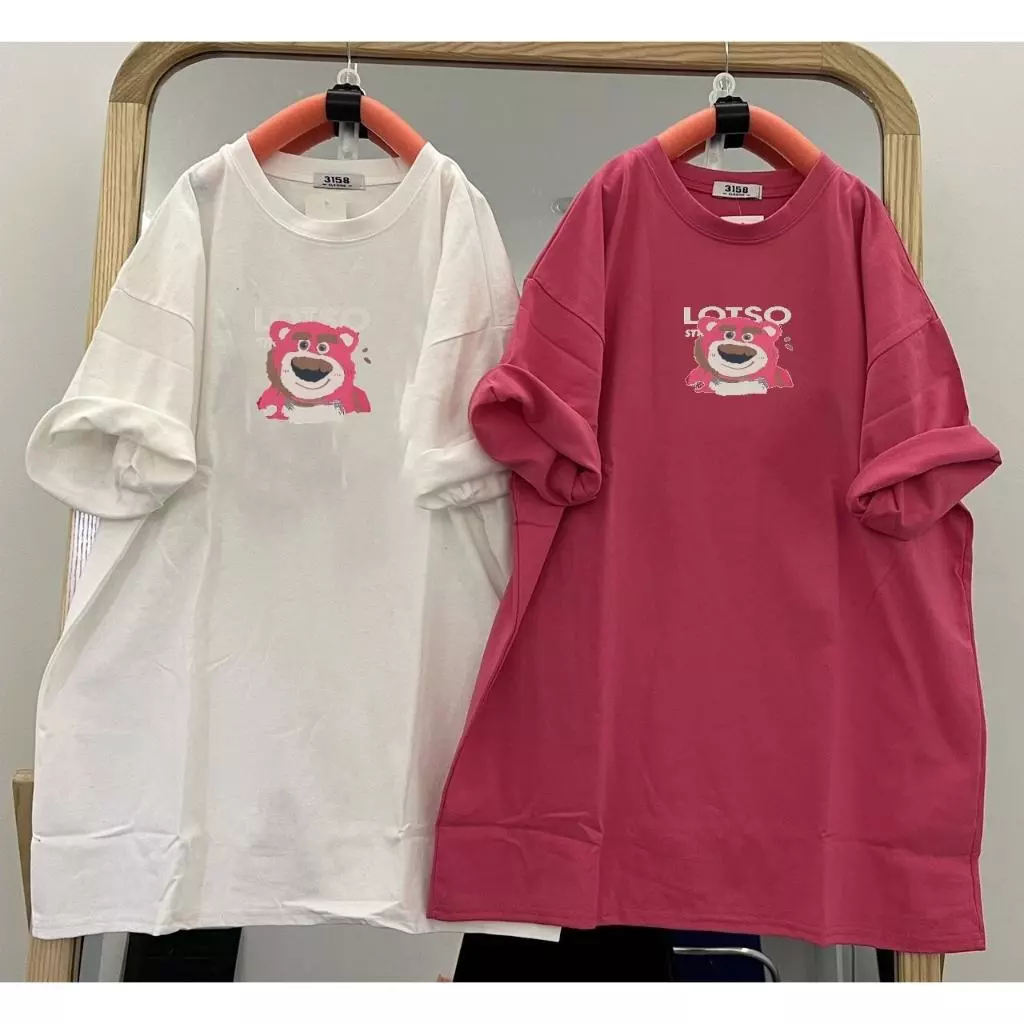 Áo thun phông nữ nam 3158 gấu dâu lotso vải cotton khô chonmua365 form rộng