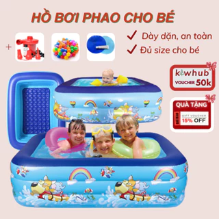 Hồ Bơi Phao, Bể Bơi Mini KAW 3 Tầng, Thành Cao, Chống Trượt, Đủ Size - Hàng Chính Hãng