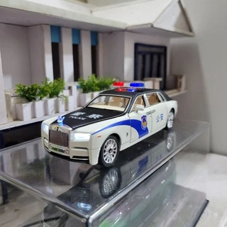 Mô hình xe cảnh sát Rolls-Royce Phantom VIII tỉ lệ 1:24 tặng vỉ 3 viên pin cúc