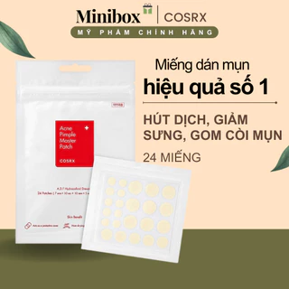 Miếng dán mụn Cosrx Ance Pimple Master Patch (đỏ, 24 miếng tròn) hút dịch giảm mụn sưng bọc | Minibox