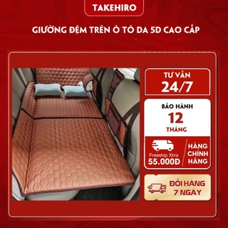 Giường đệm ghế sau ô tô bằng da cao cấp, Nệm xe hơi bằng da gấp gon thông minh Takehiro T15