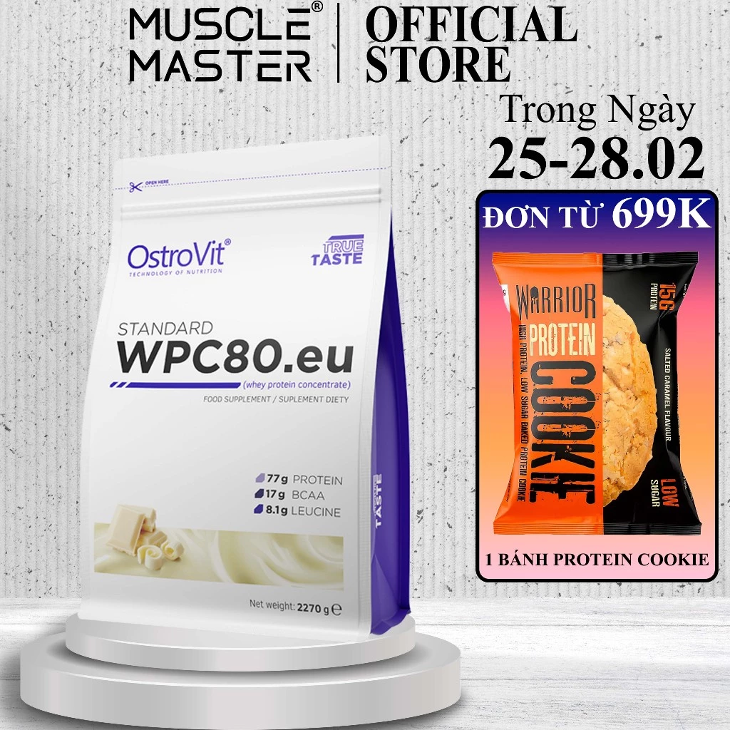 [TẶNG BÌNH] Thực Phẩm Bổ Sung Tăng Cơ Ostrovit WPC80.eu Whey Protein Concentrate 2.27kg
