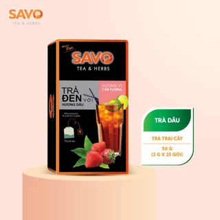 Trà Dâu túi lọc SAVO (Strawberry Tea) - Hộp 25 Gói x 2g