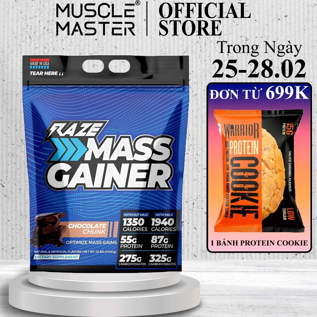 [TẶNG CREATINE] Mass Tăng Cân và Cơ Nạc Raze Mass Gainer 5.4kg