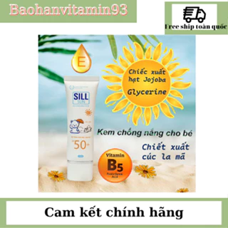 Kem chống nắng cho da nhạy cảm Sill Sun SPF 50+ an toàn cho trẻ sơ sinh và bé 50ml