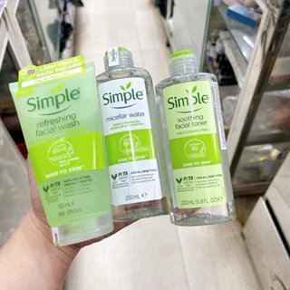 [BỘ 3 SIMPLE] Nước Tẩy Trang, Sữa Rửa Mặt, Toner Simple