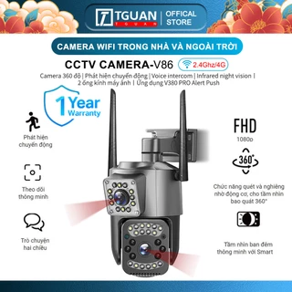 TGUAN camera 360  Trong nhà và ngoài trời an ninh IP ống kính kép HD 1080P