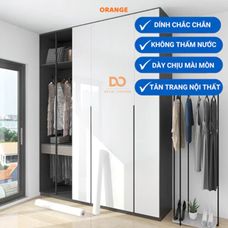 Giấy dán tường, tủ quần áo, tủ bếp, bàn Orange trang trí phòng ngủ, phòng khách, loại dày không thấm nước, khổ 0.6x1m