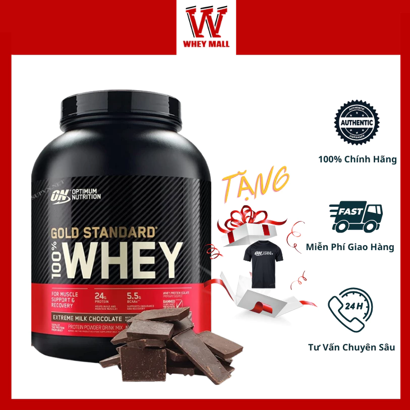 Sữa Tăng Cơ Optimum Nutrition GOLD STANDARD 100% WHEY 5 Lbs (2.3kg) - Whey On Gold 5lbs Authenic 100%