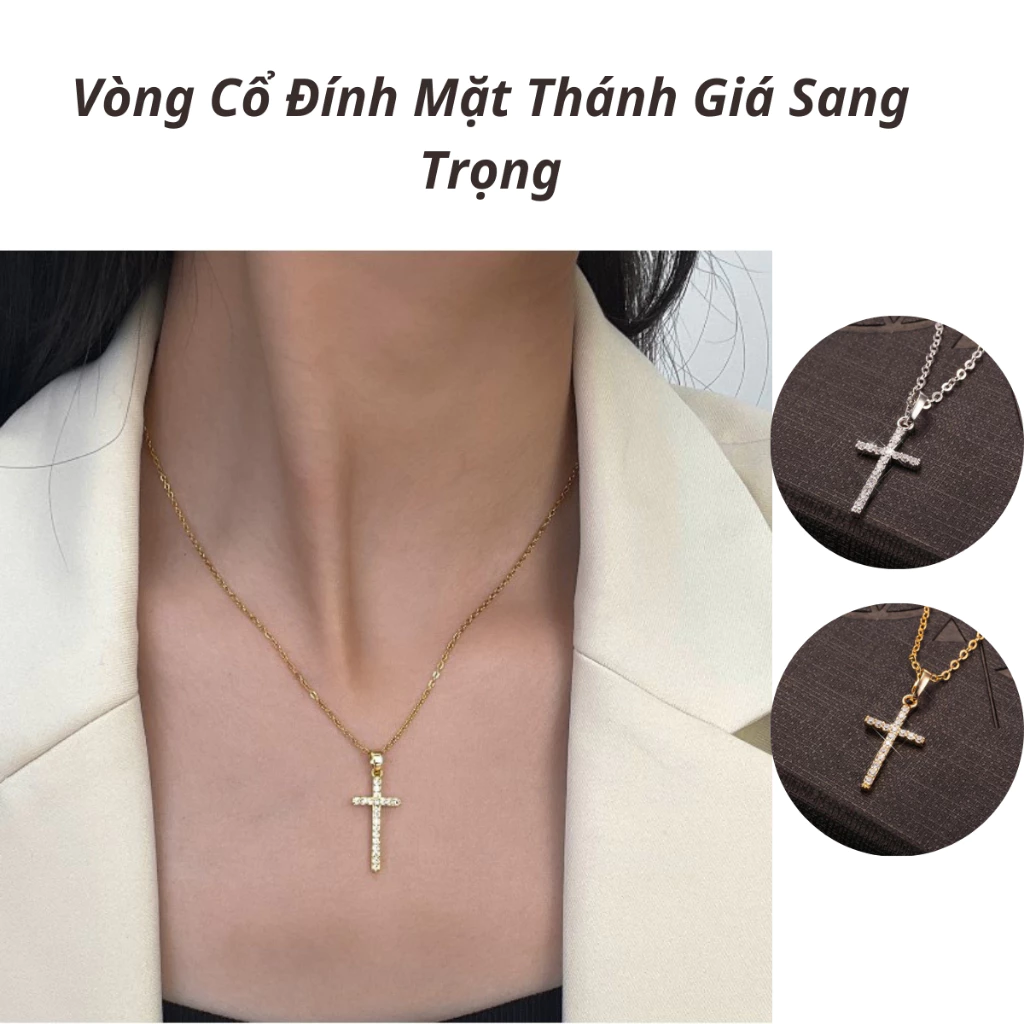 Dây Chuyền Mặt Chữ Thập Kiểu Dáng Đơn Giản Cổ Điển, Thép Titan Không Gỉ Olala 86