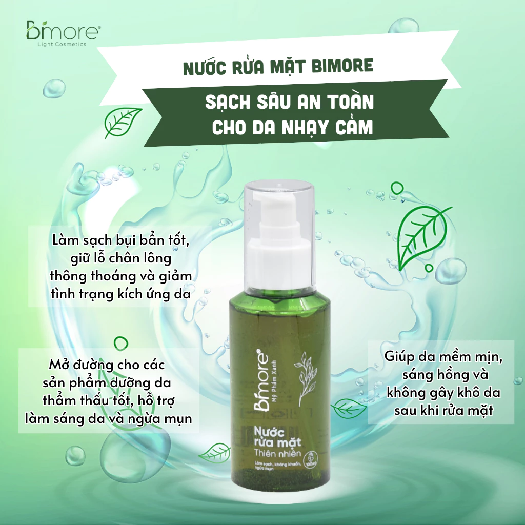 Nước Rửa Mặt Bimore Sạch Sâu An Toàn Cho Da Nhạy Cảm 100ml