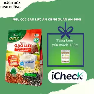 [Date Mới] Ngũ cốc gạo lứt không đường Ăn Kiêng Xuân An (400g)-Tặng kèm ly sứ cao cấp