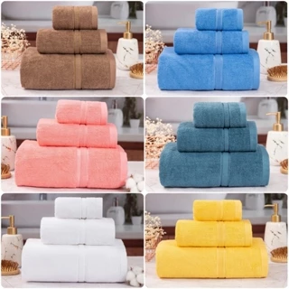 Khăn Tắm, Khăn Gội, Khăn Mặt 100% Cotton Mềm Mịn Thấm Hút Không Ra Màu Dùng Cho Gia Đình Spa Khách Sạn