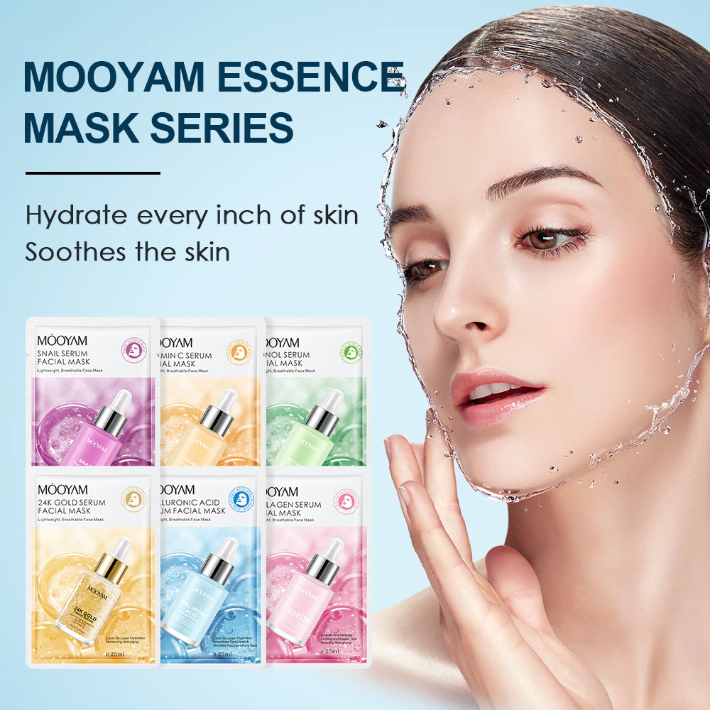 Mask tinh chất,10pcs  (Mooyam) Nuôi Dưỡng, Dưỡng, Dưỡng Ẩm, Kiểm Soát Dầu, Làm Trắng Da