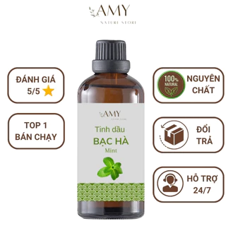 Tinh dầu bạc hà nguyên chất xông phòng phun sương 100ml  khử mùi làm nến thơm thư giãn