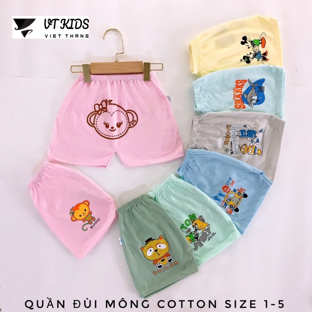 Quần Đùi Thun Cotton mông thú Cho Bé Nhiều Họa Tiết Chất MỀM MÁT, RẺ