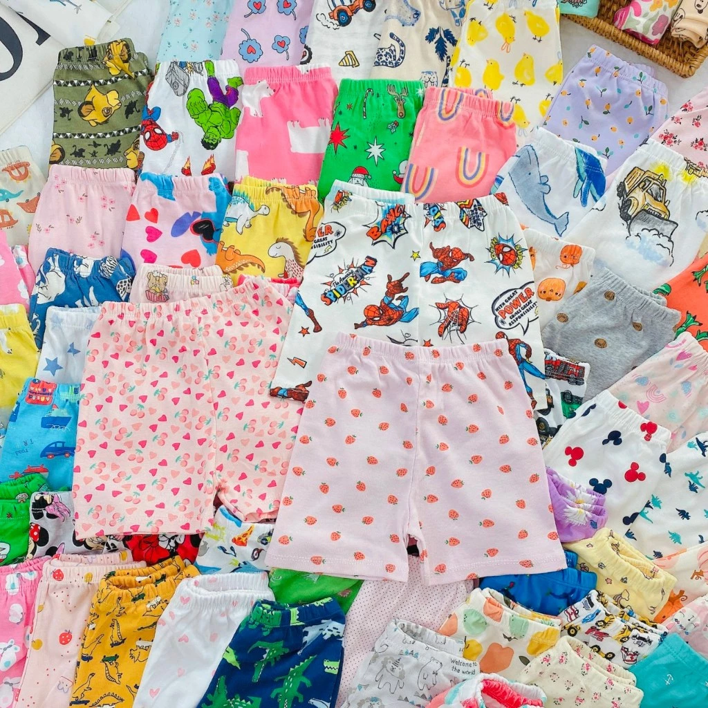 Quần Đùi Thun Cotton xuất dư Cho Bé Nhiều Họa Tiết Chất MỀM MÁT, RẺ