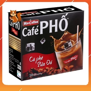 Cà Phê PHỐ sữa đá hộp 10 gói*24g (DATE MOI)