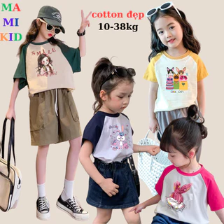 (A001) Áo Phông Cho Bé, Áo Thun Bé Gái Hình In cute, chất cotton 4 chiều mềm đẹp,,Mamikid