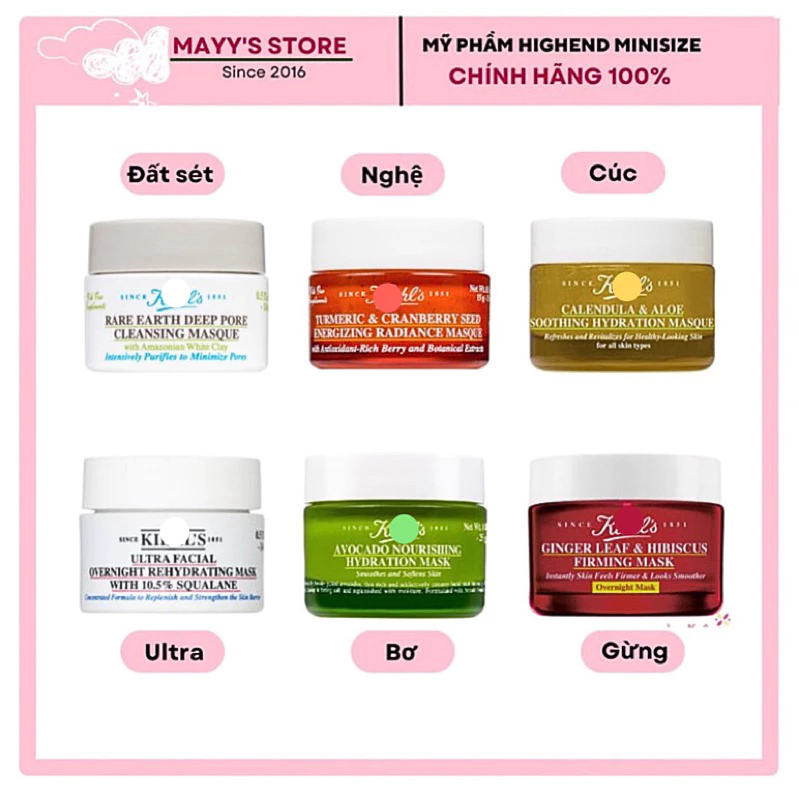 Mặt Nạ Đất Sét - Cúc - Nghệ - Gừng - Bơ Minisize | Mask Các Loại 14ml