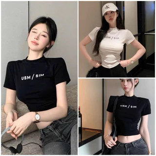 ÁO CROPTOP CỔ LỌ IN HÌNH MỚI SIÊU SANG SIM8