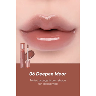 [SON CHIẾT][06 DEEPEN MOOR] Son Tint bóng siêu lì, cho môi căng mọng Hàn Quốc Romand Glasting Color GLOSS 4.0g