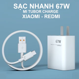 Bộ Sạc Nhanh Xiaomi 67W - Cáp Sạc 6A USB Type C DT Xiaomi/ Samsung/ Oppo/ Mi Charge Turbo 67W Siêu Nhanh Không Nóng Máy